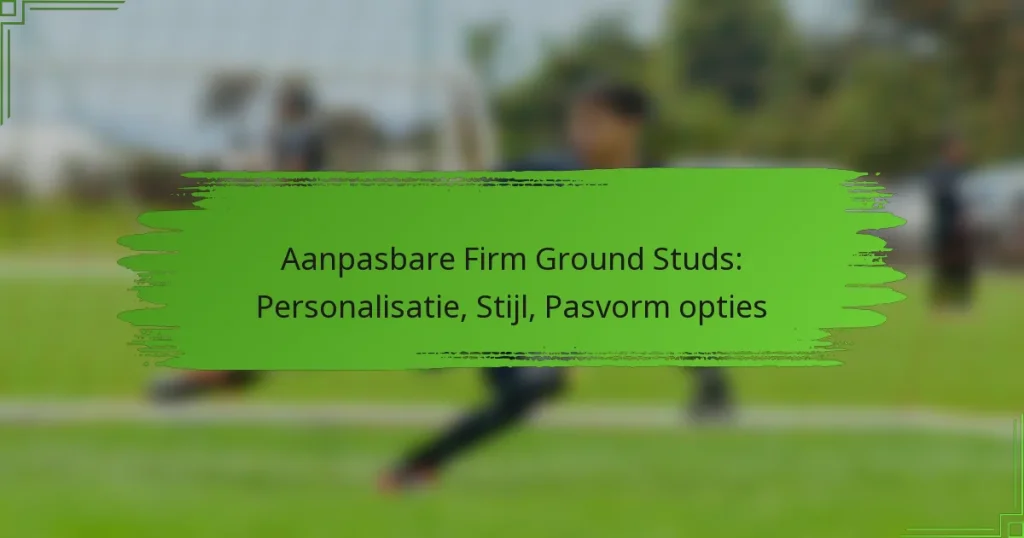 Aanpasbare Firm Ground Studs: Personalisatie, Stijl, Pasvorm opties