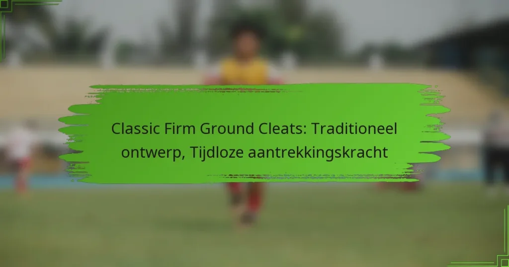Classic Firm Ground Cleats: Traditioneel ontwerp, Tijdloze aantrekkingskracht