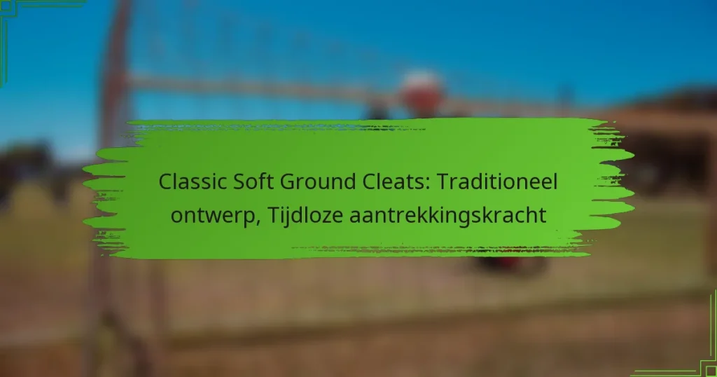 Classic Soft Ground Cleats: Traditioneel ontwerp, Tijdloze aantrekkingskracht