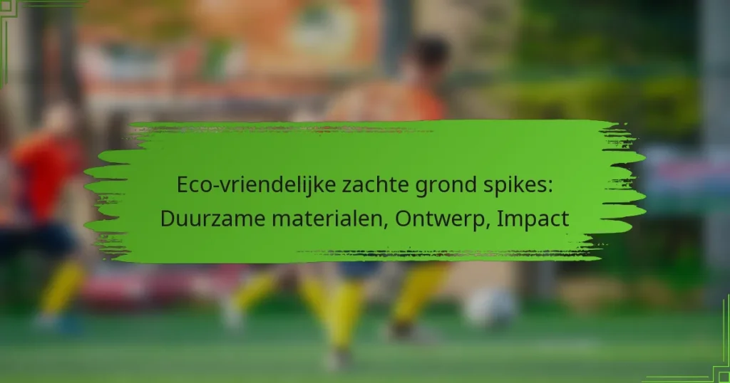 Eco-vriendelijke zachte grond spikes: Duurzame materialen, Ontwerp, Impact