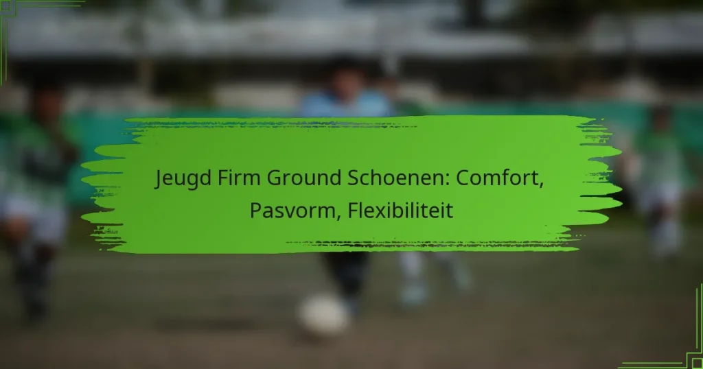 Jeugd Firm Ground Schoenen: Comfort, Pasvorm, Flexibiliteit
