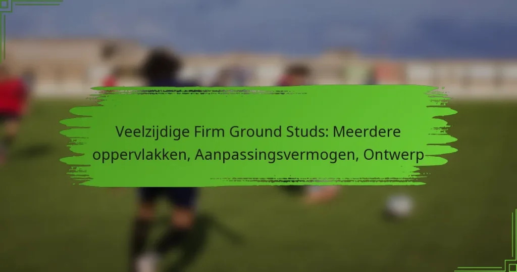 Veelzijdige Firm Ground Studs: Meerdere oppervlakken, Aanpassingsvermogen, Ontwerp