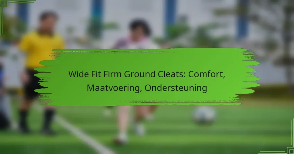 Wide Fit Firm Ground Cleats: Comfort, Maatvoering, Ondersteuning