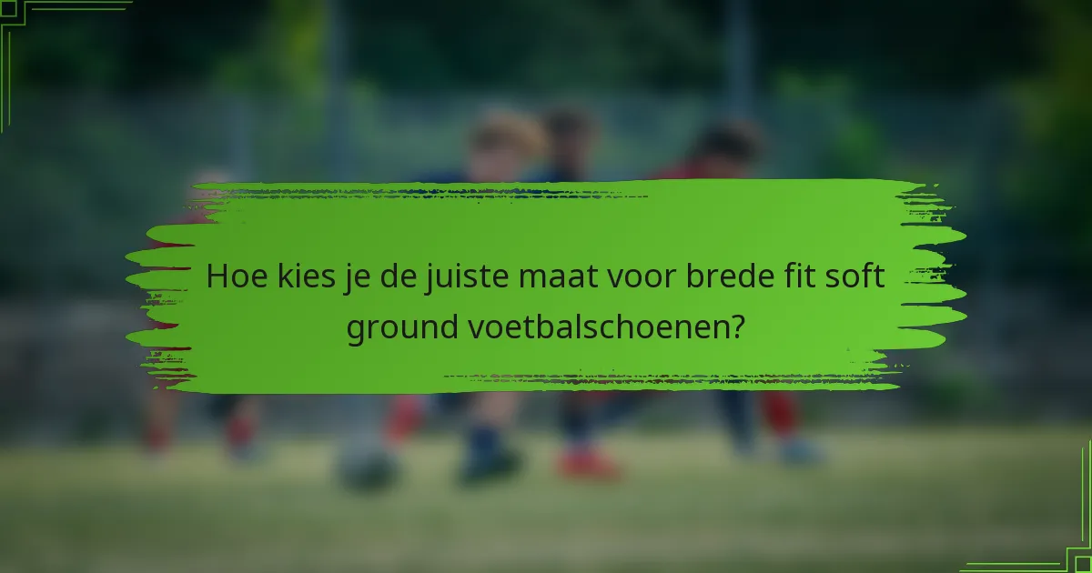 Hoe kies je de juiste maat voor brede fit soft ground voetbalschoenen?