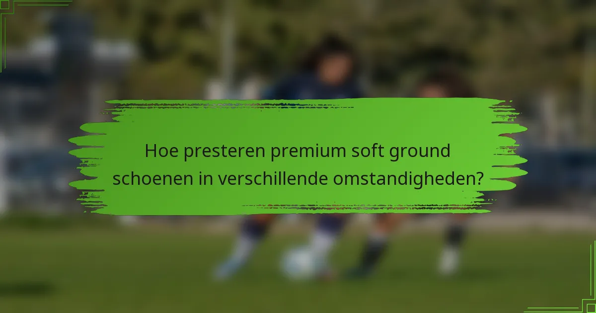 Hoe presteren premium soft ground schoenen in verschillende omstandigheden?