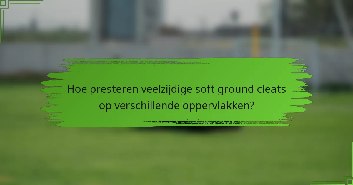 Hoe presteren veelzijdige soft ground cleats op verschillende oppervlakken?