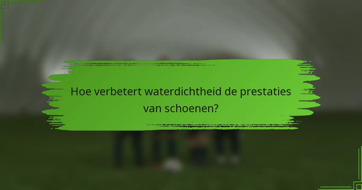 Hoe verbetert waterdichtheid de prestaties van schoenen?