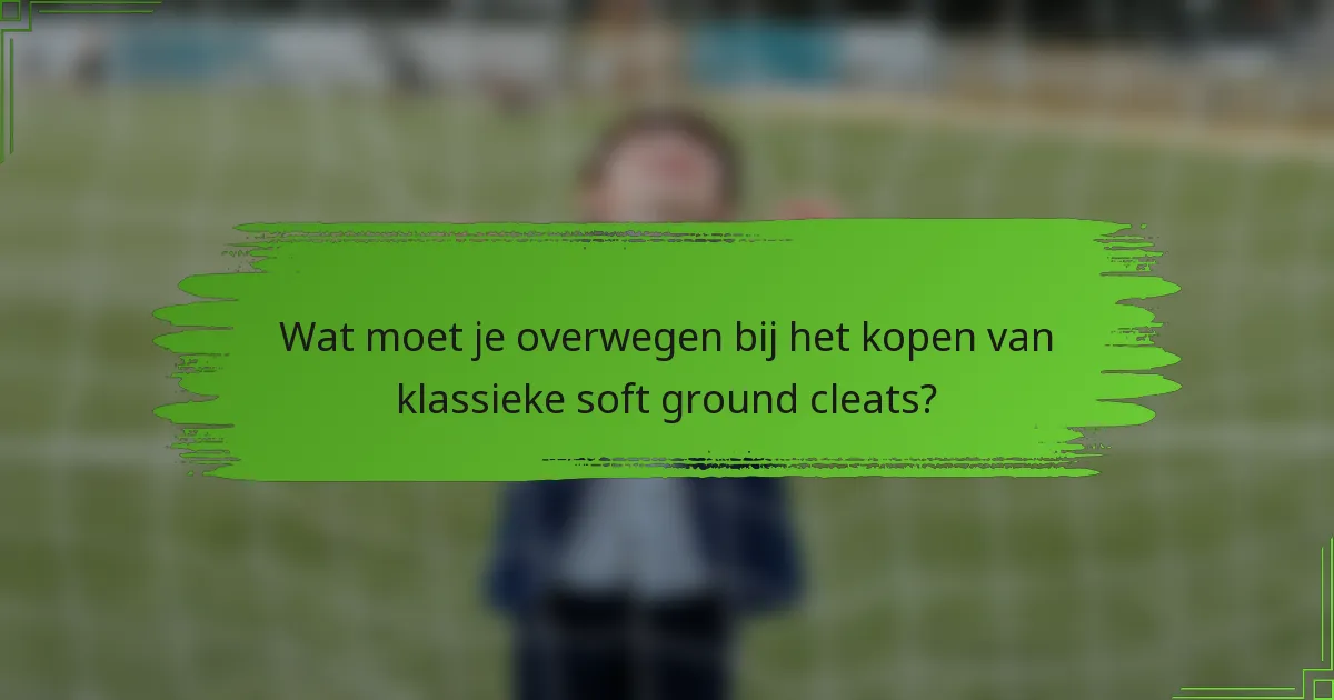 Wat moet je overwegen bij het kopen van klassieke soft ground cleats?
