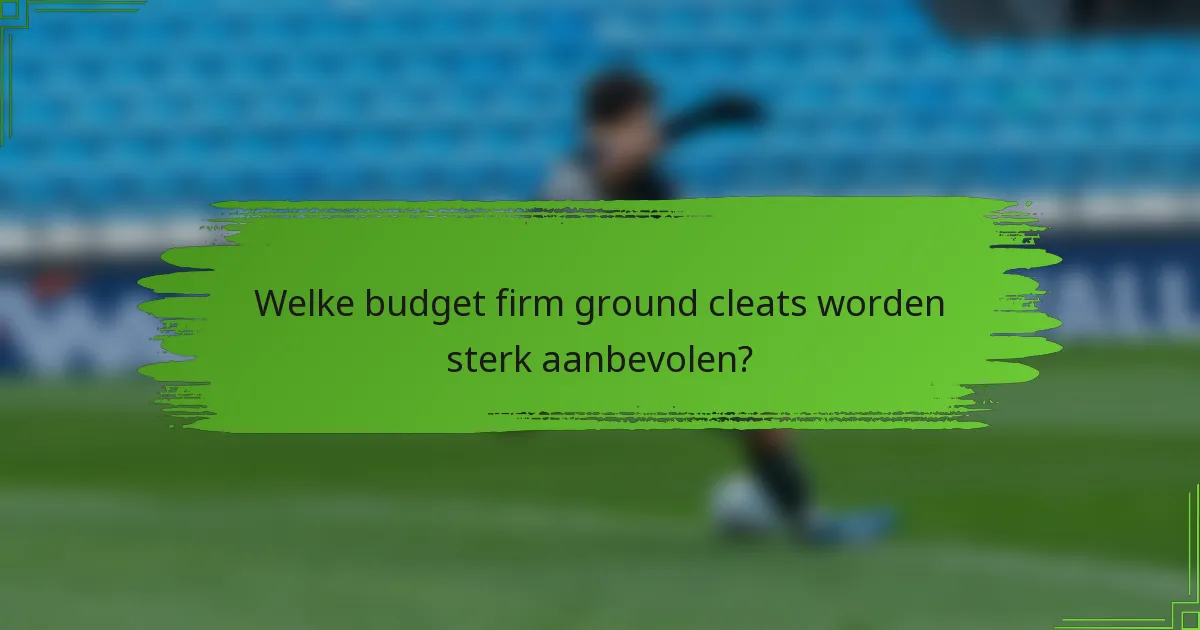 Welke budget firm ground cleats worden sterk aanbevolen?