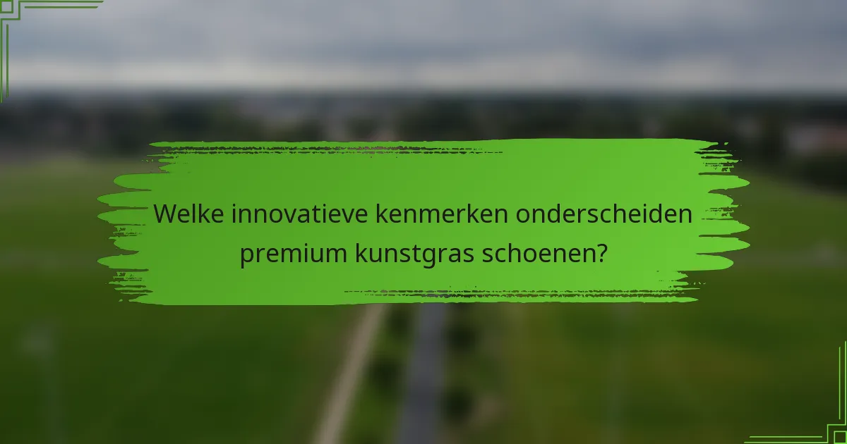 Welke innovatieve kenmerken onderscheiden premium kunstgras schoenen?
