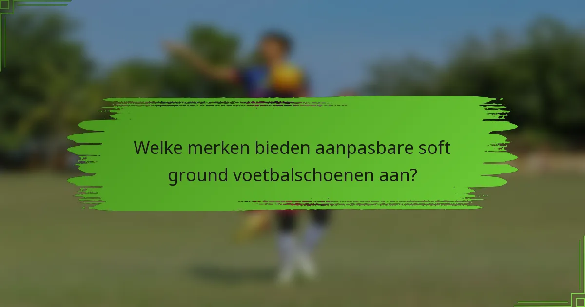 Welke merken bieden aanpasbare soft ground voetbalschoenen aan?