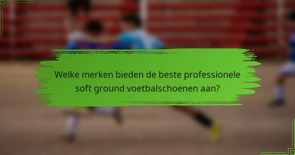 Welke merken bieden de beste professionele soft ground voetbalschoenen aan?